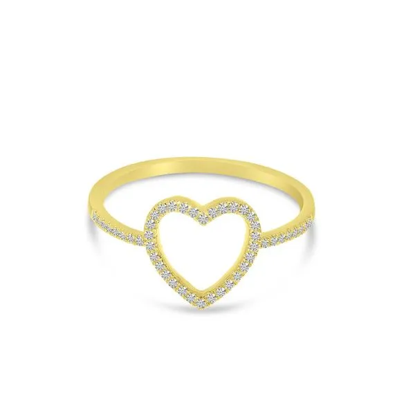 14K Yellow Gold Diamond Open Heart Ring Ambassador Diamond Jewelers Tucson, AZ