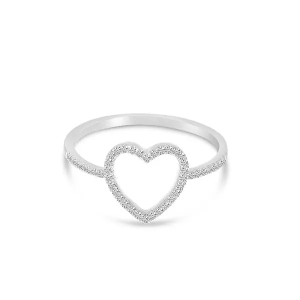 14K White Gold Diamond Open Heart Ring Ambassador Diamond Jewelers Tucson, AZ