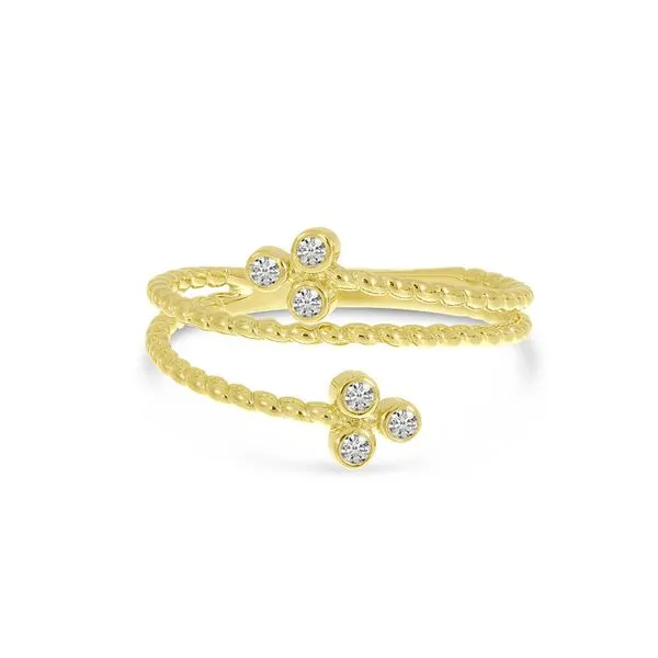 14K Yellow Gold Triple Bezel Diamond Twist Band Ring Ambassador Diamond Jewelers Tucson, AZ