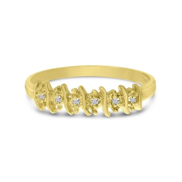 14K Yellow Gold Textured Diamond Band Ambassador Diamond Jewelers Tucson, AZ