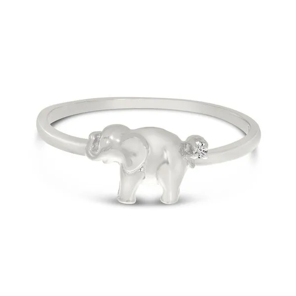 14K Yellow Gold Petite Diamond Elephant Ring Ambassador Diamond Jewelers Tucson, AZ