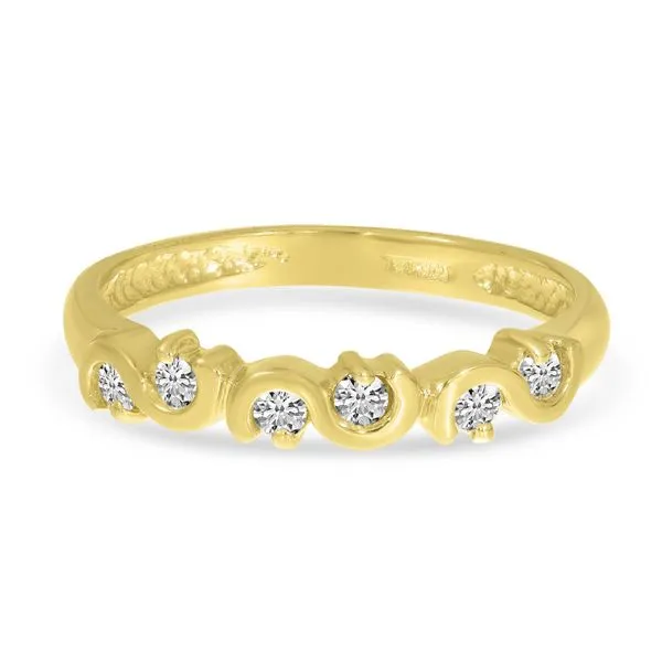 14K Yellow Gold Wave Diamond Ring Ambassador Diamond Jewelers Tucson, AZ