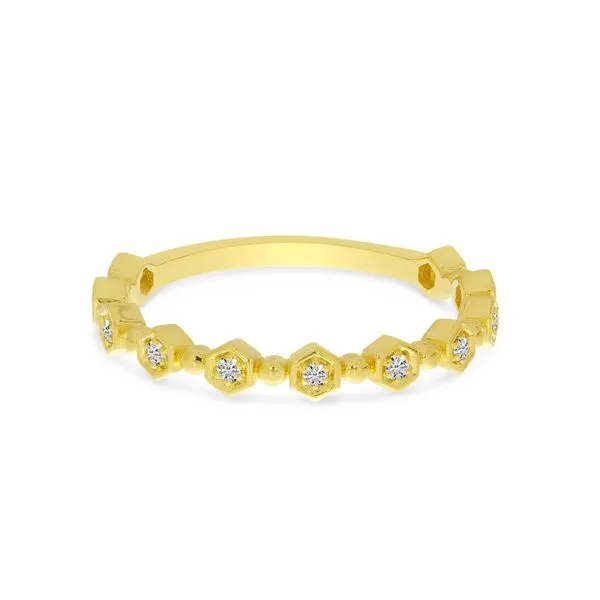 14K Yellow Gold Diamond Hexagon Stackable Ring Ambassador Diamond Jewelers Tucson, AZ