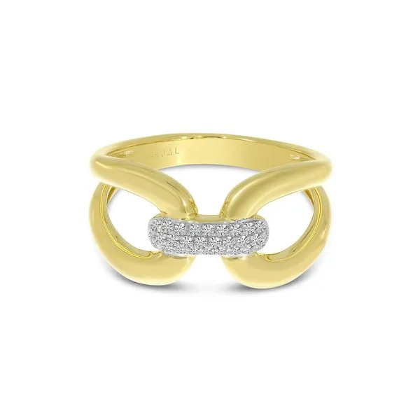 14K Yellow Gold Large Diamond Link Ring Ambassador Diamond Jewelers Tucson, AZ