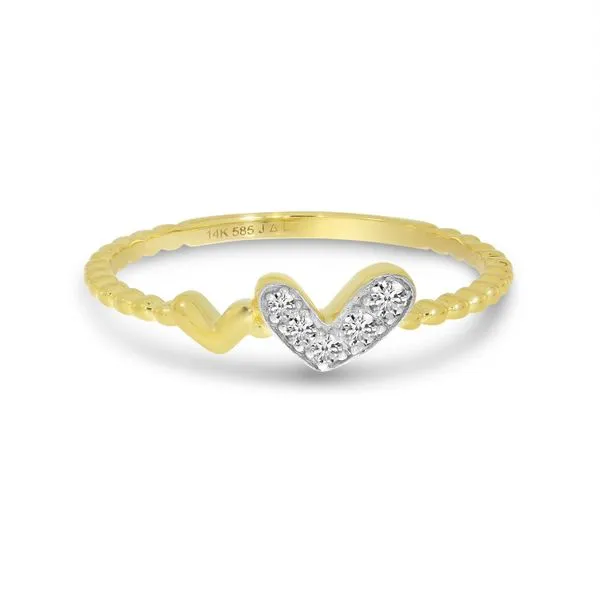 14K Yellow Gold Diamond Double Heart Ring Ambassador Diamond Jewelers Tucson, AZ