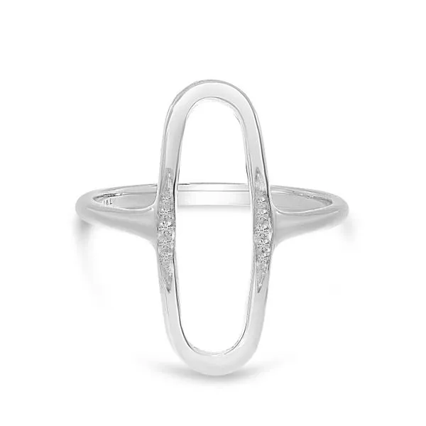 14K White Gold North 2 South Open Oval Diamond Ring Ambassador Diamond Jewelers Tucson, AZ