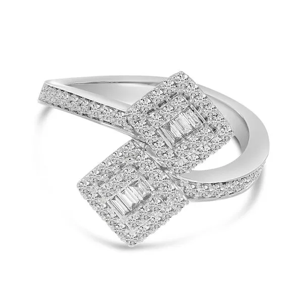 14K White Gold Diamond Double Cube Illusion Ring Ambassador Diamond Jewelers Tucson, AZ