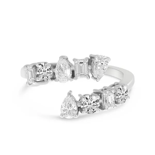14K White Gold Fancy Cut Shapes Bypass Ring Ambassador Diamond Jewelers Tucson, AZ