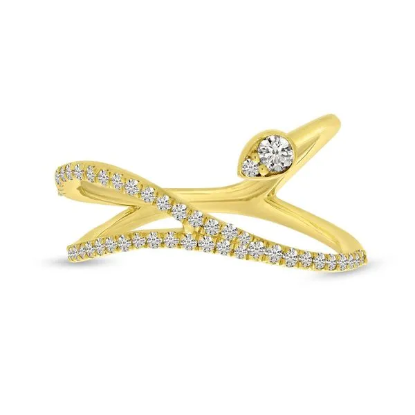 14K Yellow Gold Diamond Twist Peek-a-boo Fashion Ring Ambassador Diamond Jewelers Tucson, AZ
