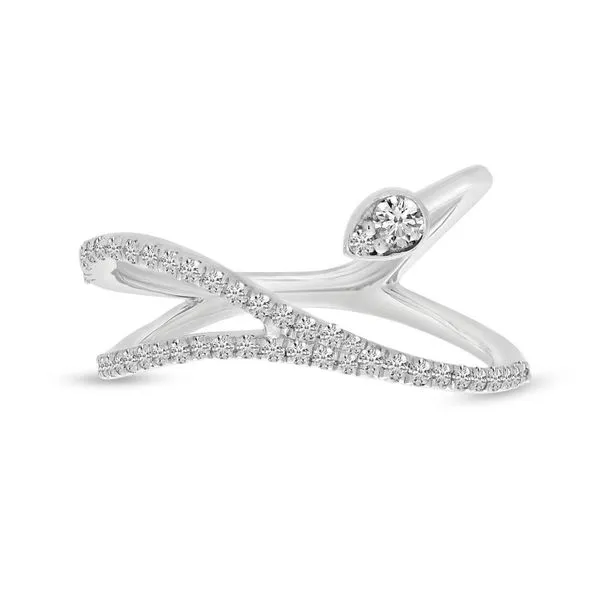 14K White Gold Diamond Twist Peek-a-boo Fashion Ring Woelk's House of Diamonds Russell, KS
