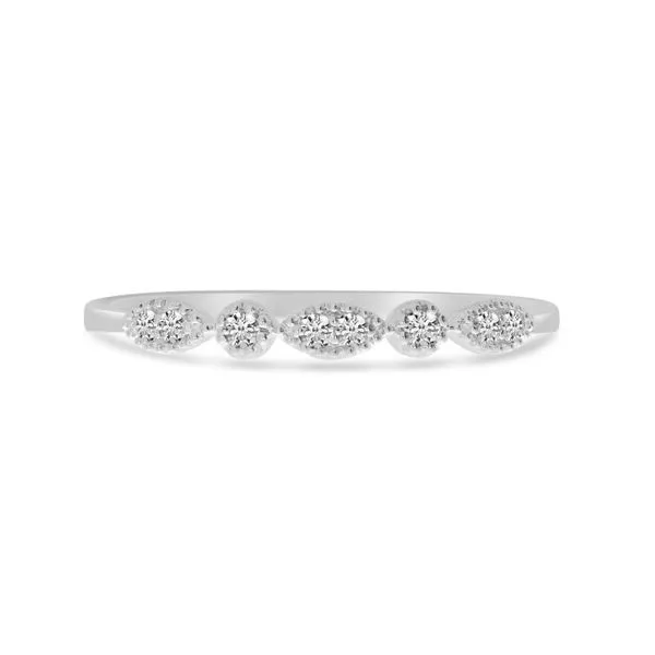 14K White Gold Diamond Millgrain Stacking Ring Ambassador Diamond Jewelers Tucson, AZ