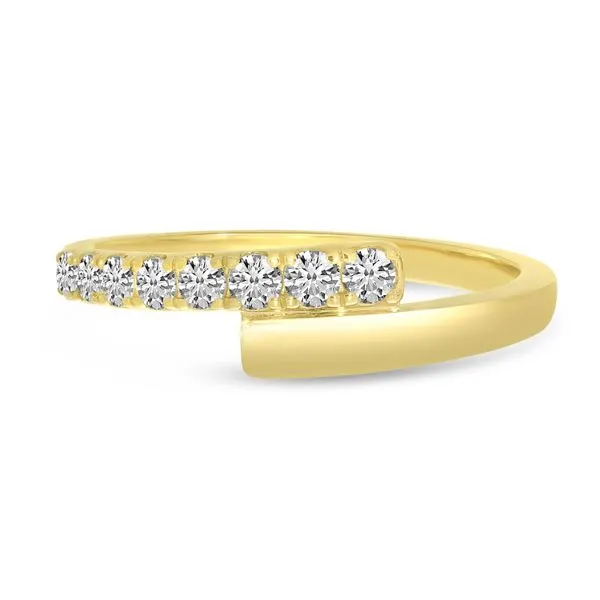 14K Yellow Gold Diamond Crossover Bypass Ring Ambassador Diamond Jewelers Tucson, AZ