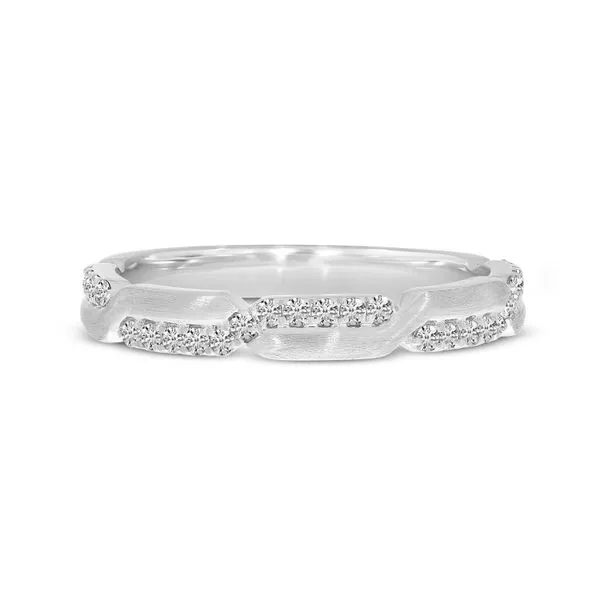 14K White Gold Alternating Diamond and Gold Band Clater Jewelers Louisville, KY