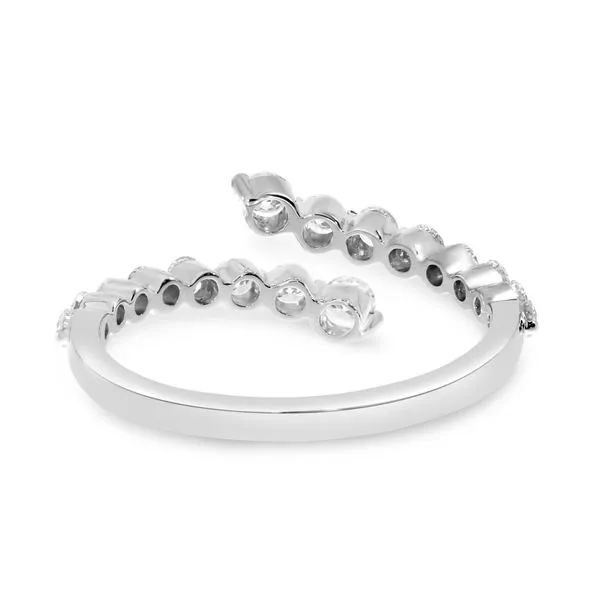 14K White Gold Graduated Diamonds Bypass Ring Image 3 Rox Atlanta Jewelers Decatur, GA