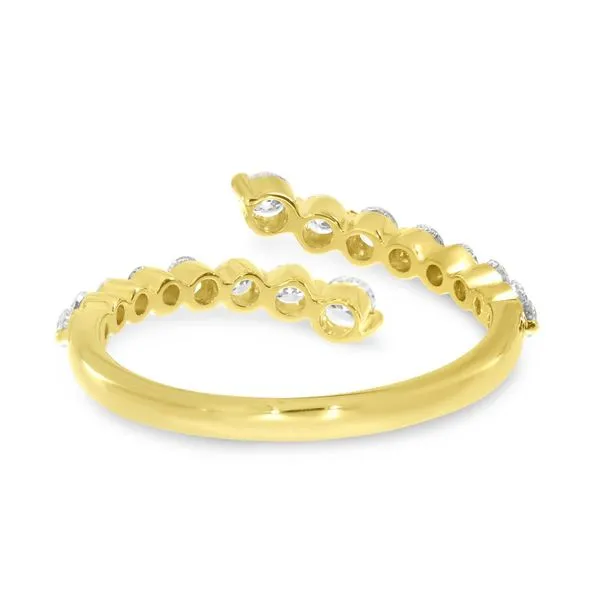 14K Yellow Gold Graduated Diamonds Bypass Ring Image 3 Castle Couture Fine Jewelry Manalapan, NJ