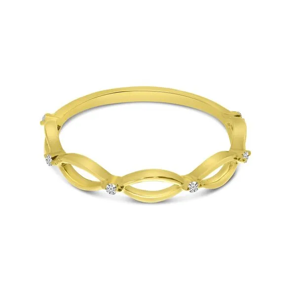 14K Yellow Gold Spaced Diamond Stackable Band Image 2 J. Meredith Jewelers Delafield, WI