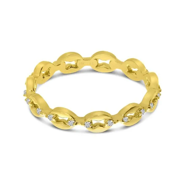 14K Yellow Gold Diamond Link Stackable Band Image 2 Moseley Diamond Showcase Inc Lexington, SC