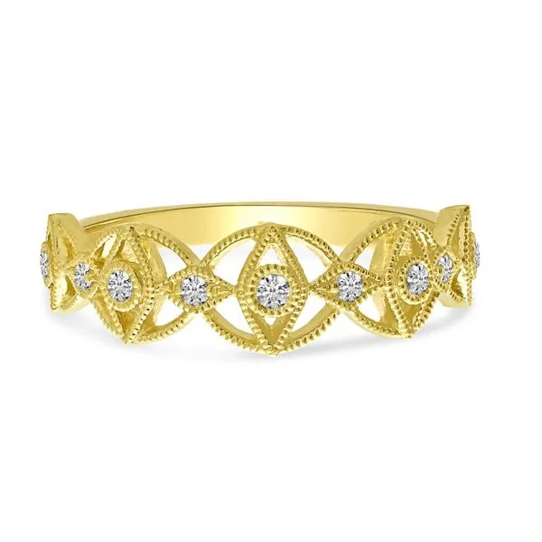14K Yellow Gold Diamond Filigree Milgrain Ring Image 2 Ambassador Diamond Jewelers Tucson, AZ
