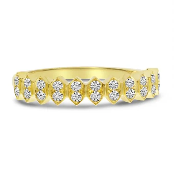 14K Yellow Gold Diamond Zig Zag Band Ring Ambassador Diamond Jewelers Tucson, AZ