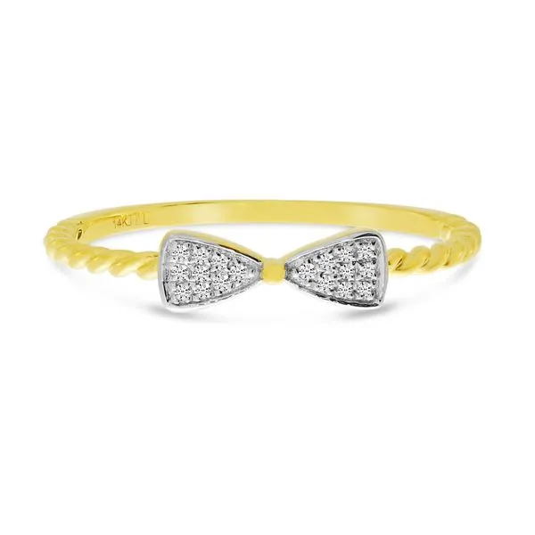 14K Yellow Gold Diamond Bowtie Twist Band Ring Rick's Jewelers California, MD