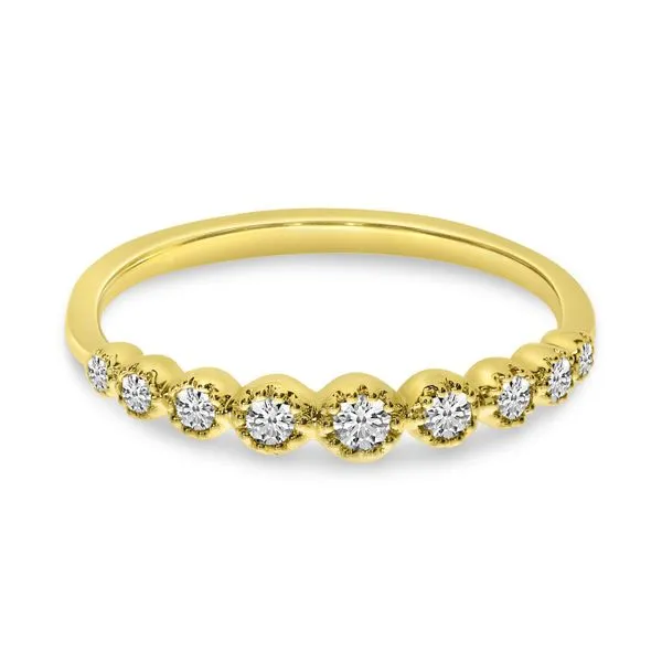 14K Yellow Gold Diamond Milgrain Bezel Ring Image 2 Ambassador Diamond Jewelers Tucson, AZ