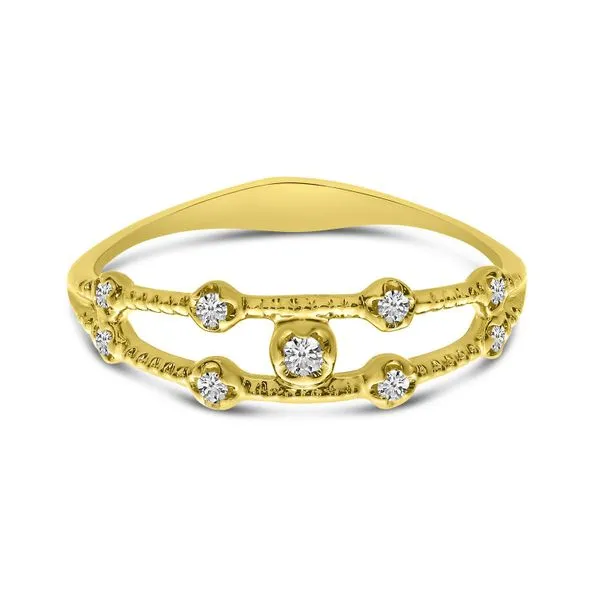 14K Yellow Gold Diamond Double Textured Band Image 2 SIERRA MOON Auburn, CA