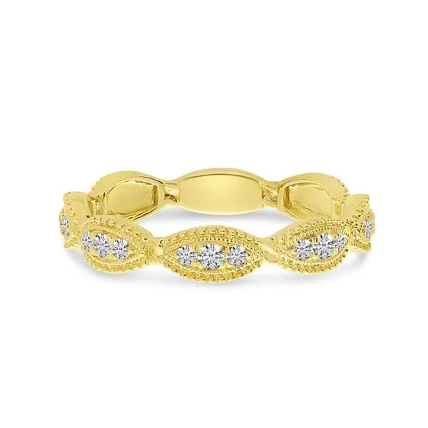 14K Yellow Gold Diamond Beaded Marquise Band Clater Jewelers Louisville, KY