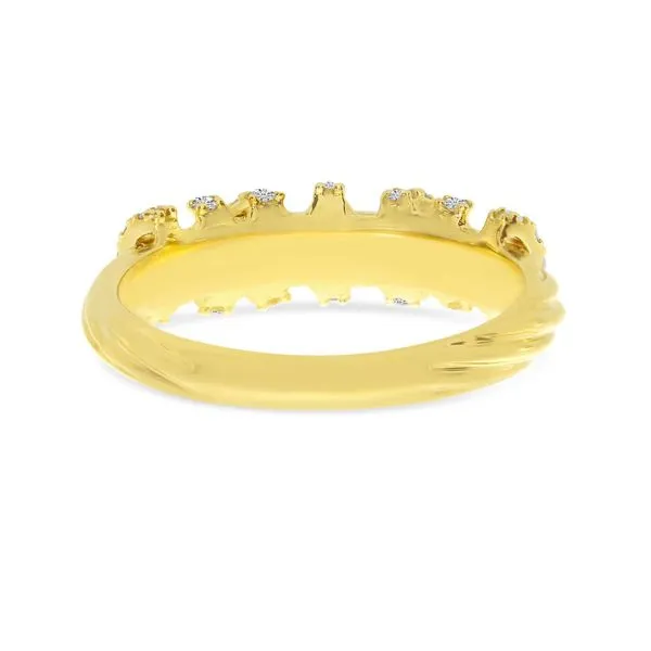 14K Yellow Gold .30 ct Diamond Twisted Textured Band Ring Image 4 Castle Couture Fine Jewelry Manalapan, NJ