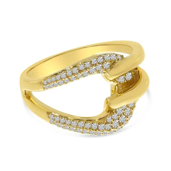 14K Yellow Gold Pave Diamond Twist Ring Image 3 Arlene's Fine Jewelry Vidalia, GA