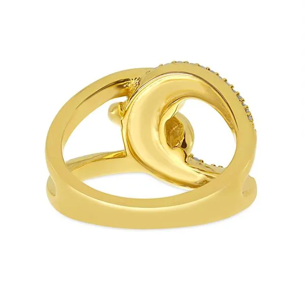 14K Yellow Gold Pave Diamond Twist Ring Image 5 Castle Couture Fine Jewelry Manalapan, NJ