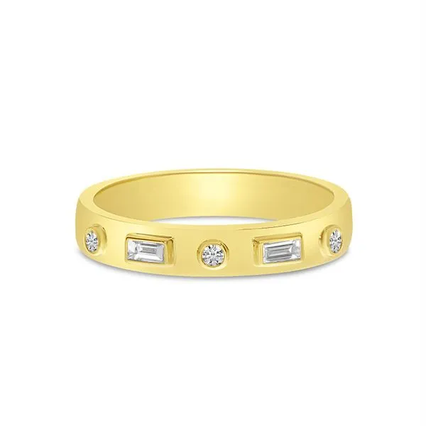 14K Yellow Gold Round and Baguette Diamond Band SIERRA MOON Auburn, CA