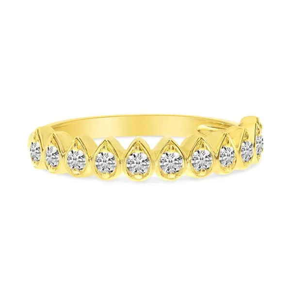 14K Yellow Gold Diamond Bezel Pear Shape Stackable Band Rick's Jewelers California, MD