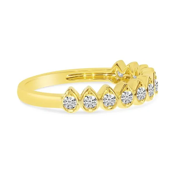 14K Yellow Gold Diamond Bezel Pear Shape Stackable Band Image 2 Rick's Jewelers California, MD