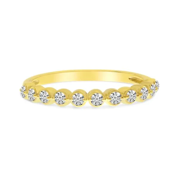 14K Yellow Gold Diamond Bezel Stackable Band Woelk's House of Diamonds Russell, KS