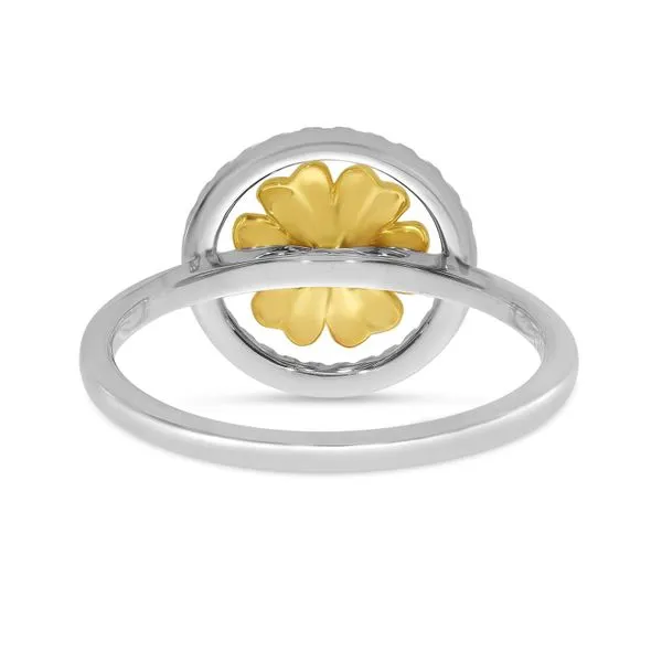 14K Two Tone Gold Diamond Floral Circle Ring Image 4 Dahlkemper's Jewelry Connection Erie, PA