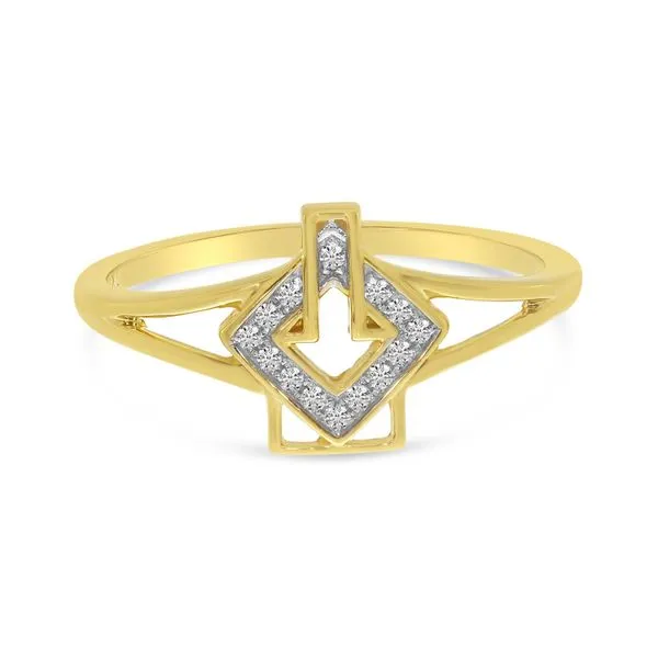 14K Yellow Gold Diamond Geometric Ring Clater Jewelers Louisville, KY