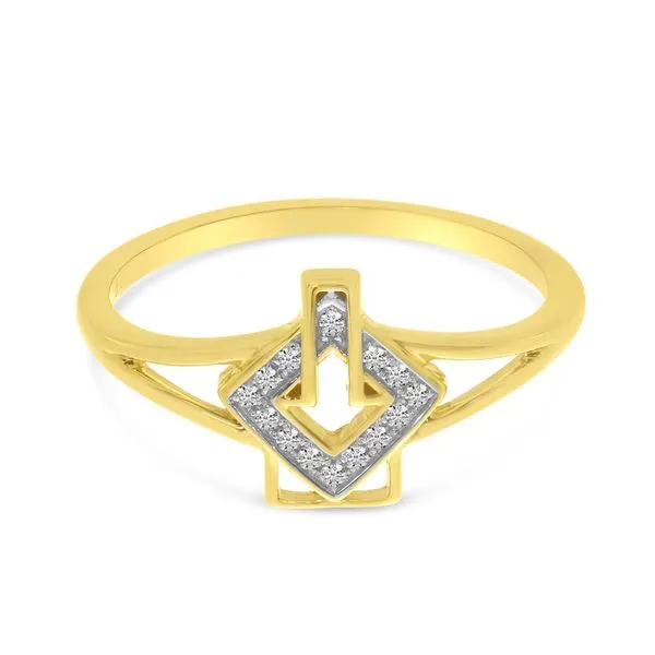 14K Yellow Gold Diamond Geometric Ring Image 2 Clater Jewelers Louisville, KY