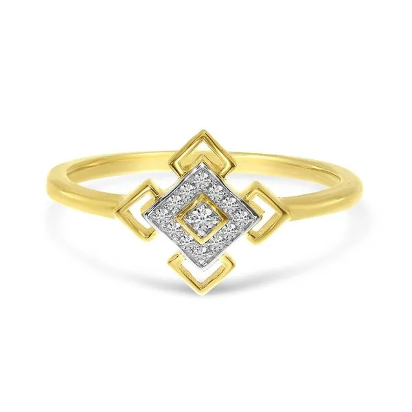 14K Yellow Gold Diamond Square Geometric Ring Arlene's Fine Jewelry Vidalia, GA
