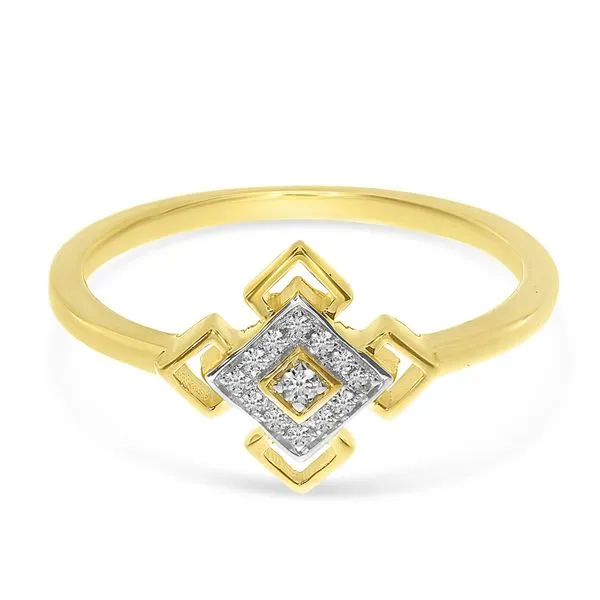 14K Yellow Gold Diamond Square Geometric Ring Image 2 Clater Jewelers Louisville, KY
