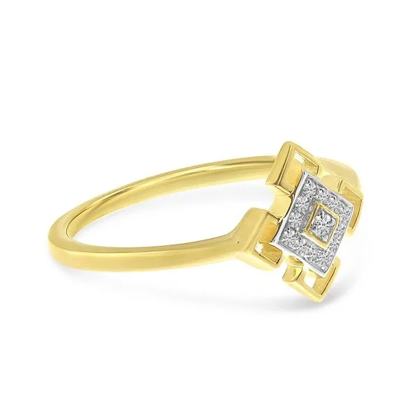 14K Yellow Gold Diamond Square Geometric Ring Image 3 Ambassador Diamond Jewelers Tucson, AZ