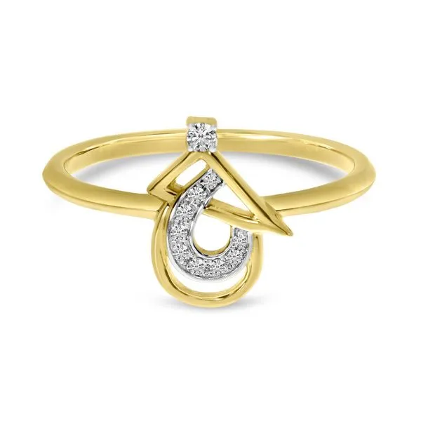 14K Yellow Gold Diamond Triangle and Pear Ring Image 2 Ambassador Diamond Jewelers Tucson, AZ