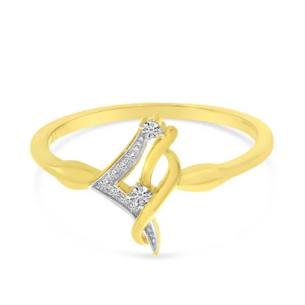 14K Yellow Gold Diamond Swirl Geometric Ring Image 2 Ambassador Diamond Jewelers Tucson, AZ