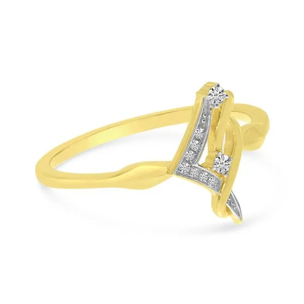 14K Yellow Gold Diamond Swirl Geometric Ring Image 3 J. Meredith Jewelers Delafield, WI