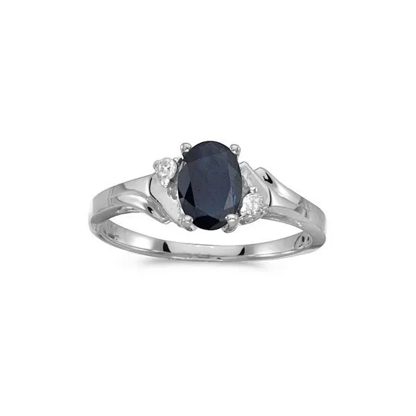 14k White Gold Oval Sapphire And Diamond Ring Ambassador Diamond Jewelers Tucson, AZ