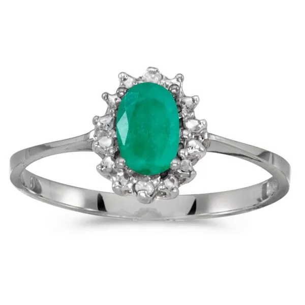10k White Gold Oval Peridot And Diamond Ring Ambassador Diamond Jewelers Tucson, AZ