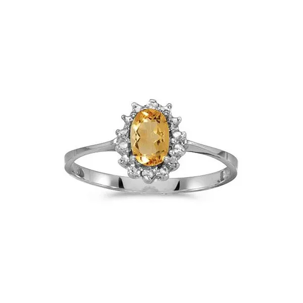 10k White Gold Oval Citrine And Diamond Ring Atlanta West Jewelry Douglasville, GA