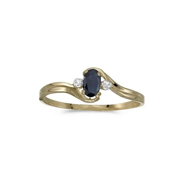 10k Yellow Gold Oval Sapphire And Diamond Ring Ambassador Diamond Jewelers Tucson, AZ