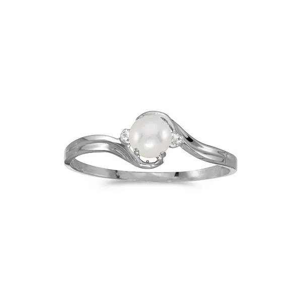 10k White Gold Pearl And Diamond Ring Ambassador Diamond Jewelers Tucson, AZ