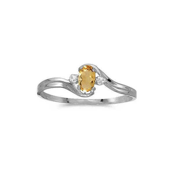 10k White Gold Oval Citrine And Diamond Ring Ambassador Diamond Jewelers Tucson, AZ