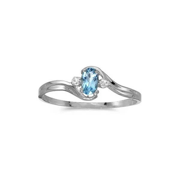 10k White Gold Oval Blue Topaz And Diamond Ring Ambassador Diamond Jewelers Tucson, AZ